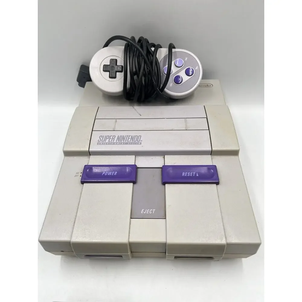 Super Nintendo Entertainment System SNES Console w OEM Controller & Cords Tested